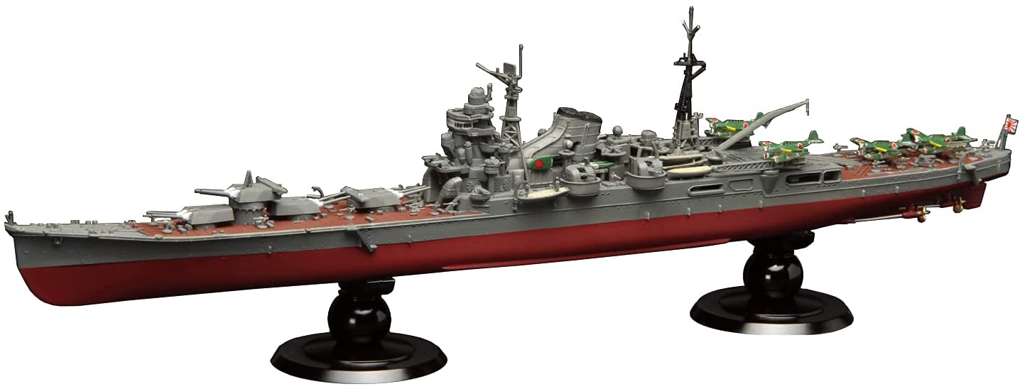 フジミ1/700重巡洋艦利根　完成品 帝国海軍シリーズ「重巡洋艦 利根」に2ピース25ミリ機銃を付属して復刻