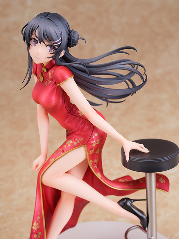 青ブタ　桜島麻衣　1/7フィギュア　チャイナドレスver　スピリテイル公式 大胆に空いたスリットも着こなす先輩。「青ブタ野郎」より桜島麻衣が