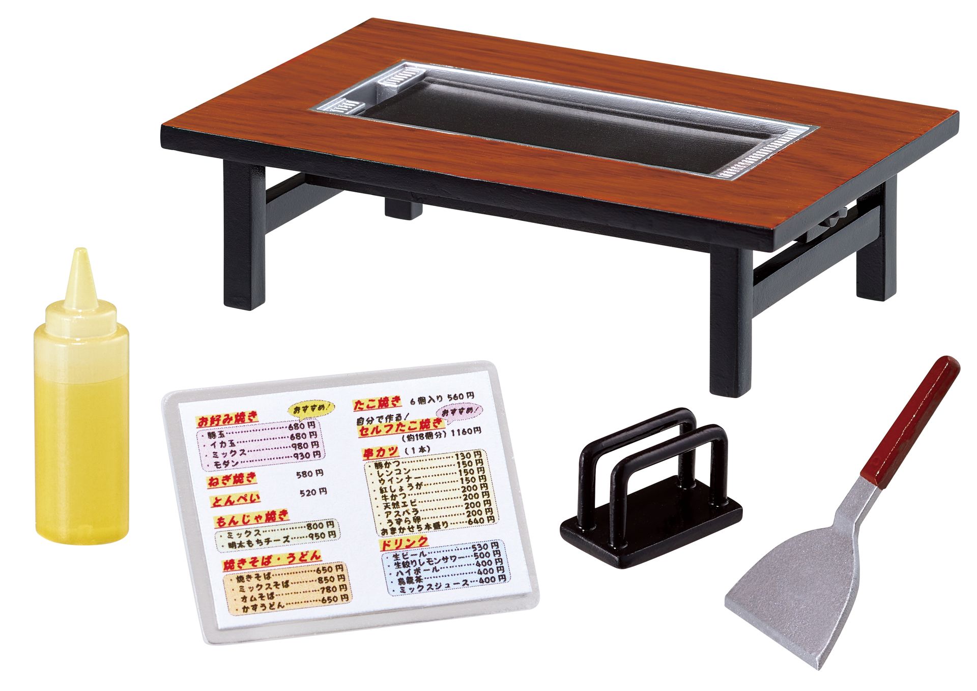 本日限定値下げ★☆ミニチュア☆★お好み焼き　もんじゃ　鉄板　机　椅子　フィギュア 002.jpg