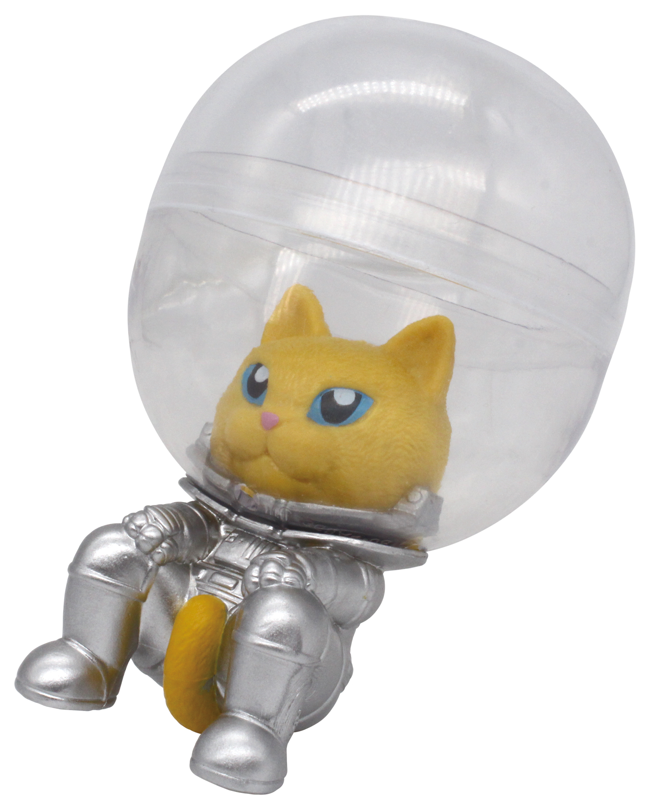 カプセルがそのままヘルメットに！ 約10cmの宇宙猫ガチャ