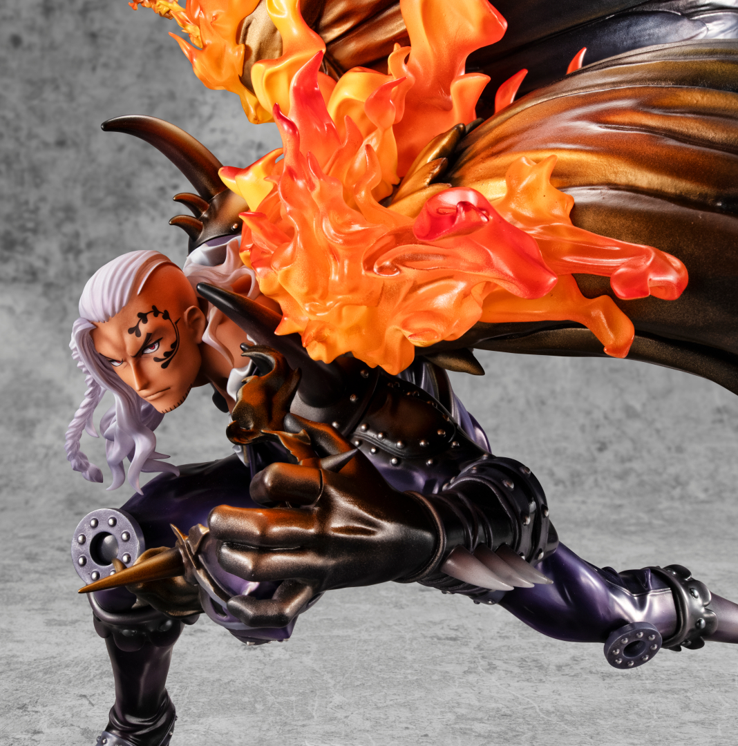 ソフビ　火炎獣　ブラック　炎の髪型キャラクター型フィギュア 1.jpg