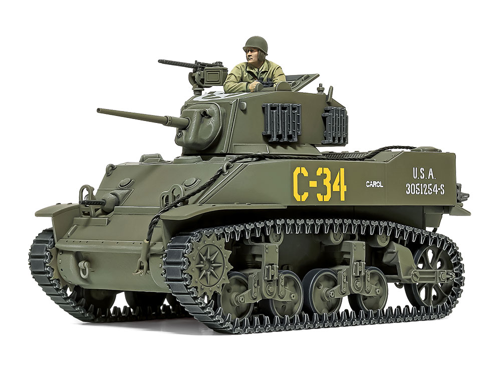 タミヤ、プラモデル「1/48 アメリカ軽戦車 M5A1 スチュアート」本日