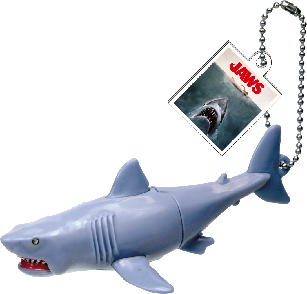 サメの口を開くと両目と口がショッキングに発光する「JAWSフィギュア
