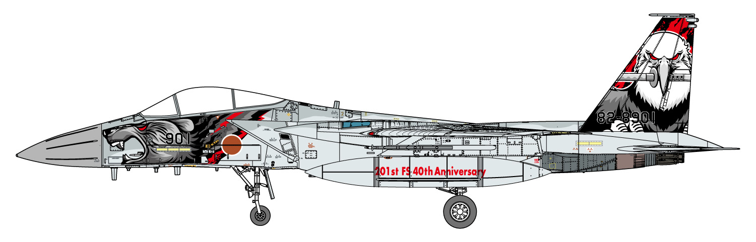 プラモデル「航空自衛隊 F-15J 戦闘機 第201飛行隊［創隊40周年 記念