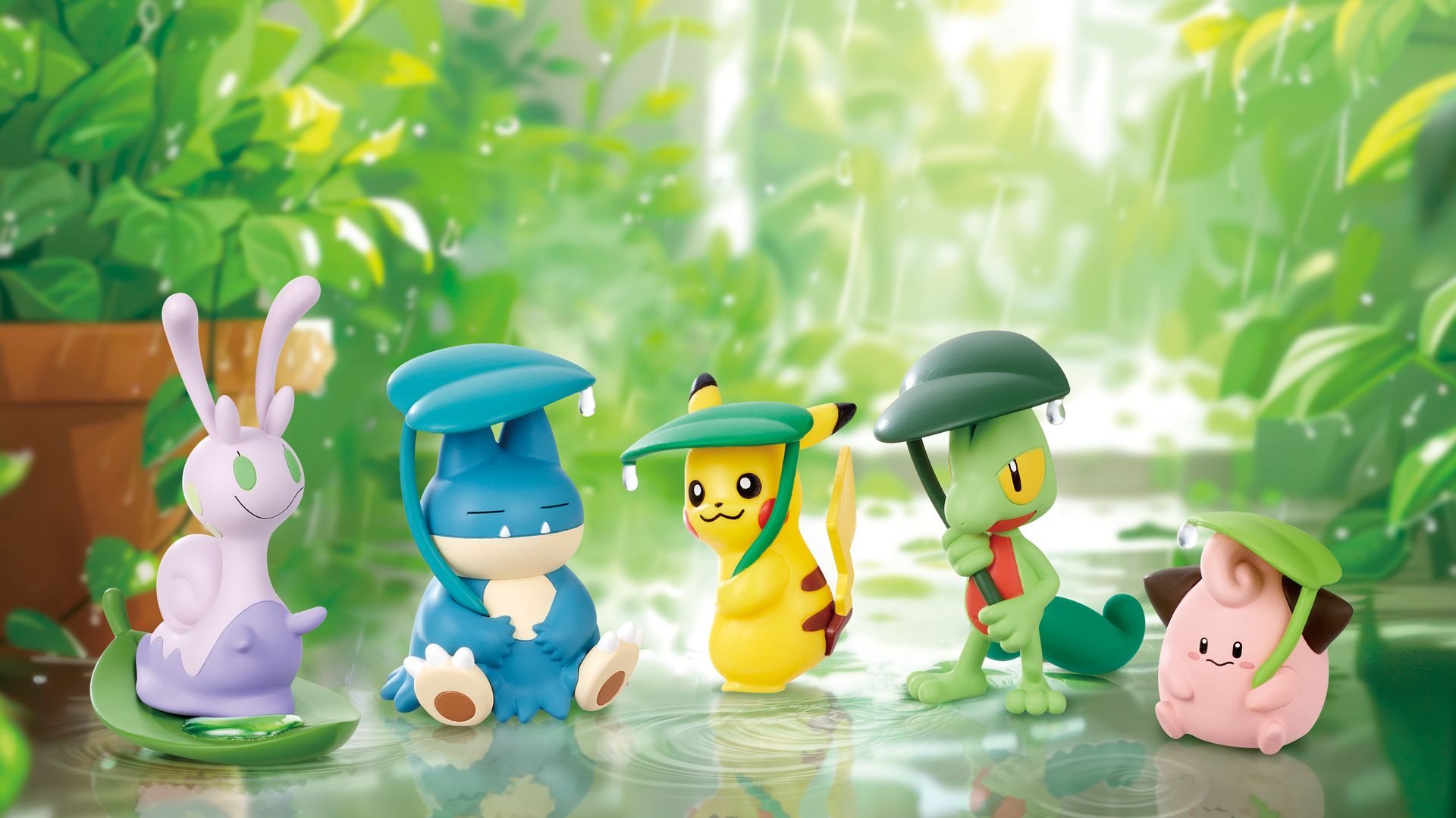 ポケモンたちの雨遊び！新ガチャ「しとしとあまやどり」登場